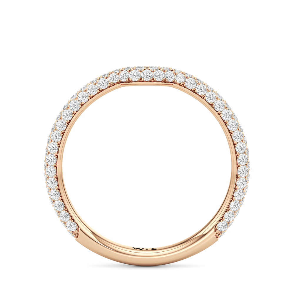 The Windsor Halo Diamond Wedding Band with 18KT Rose Gold Cut Diamond in 14KT Rose Gold view 6
