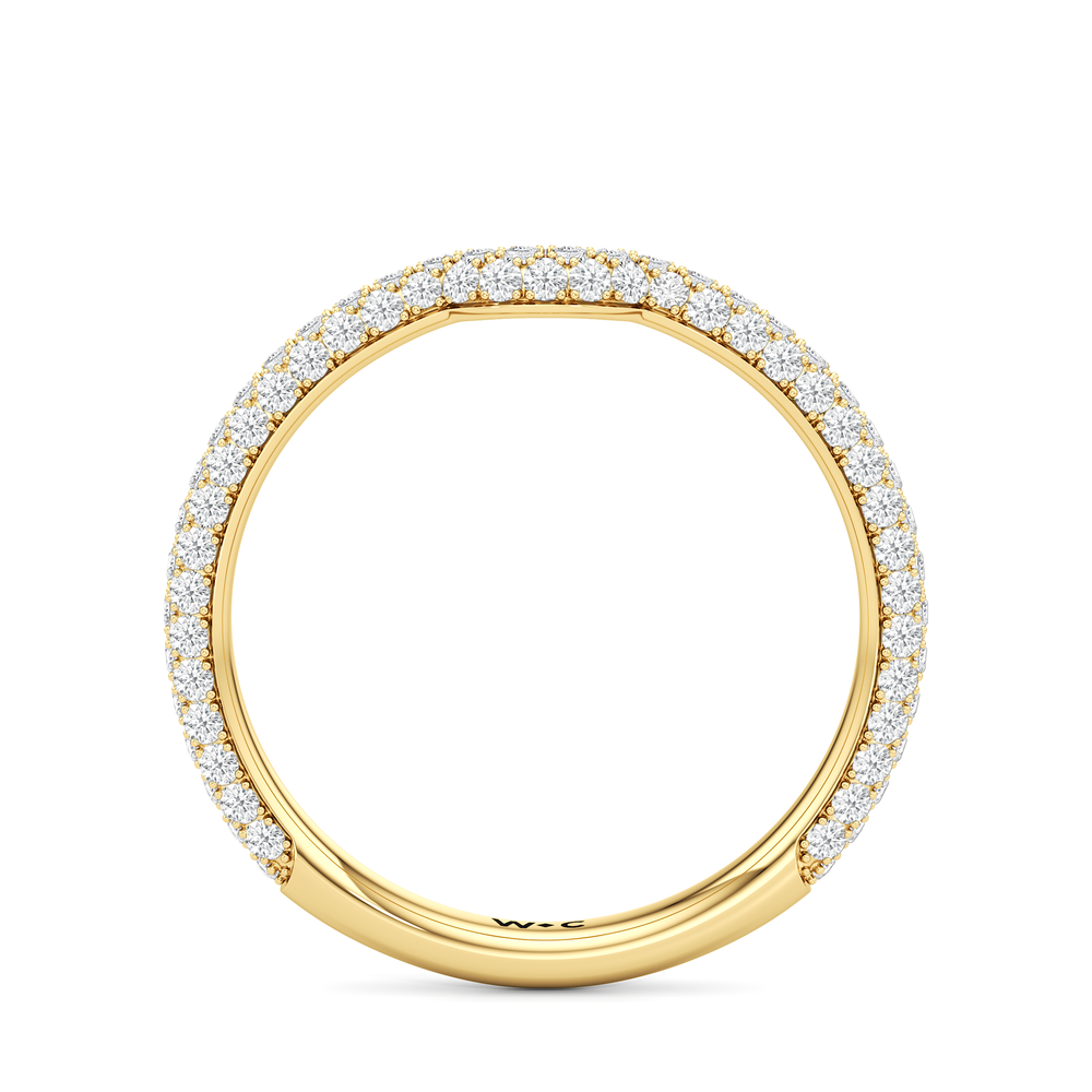 The Windsor Halo Diamond Wedding Band with 18KT Yellow Gold Cut Diamond in 14KT Yellow Gold view 6
