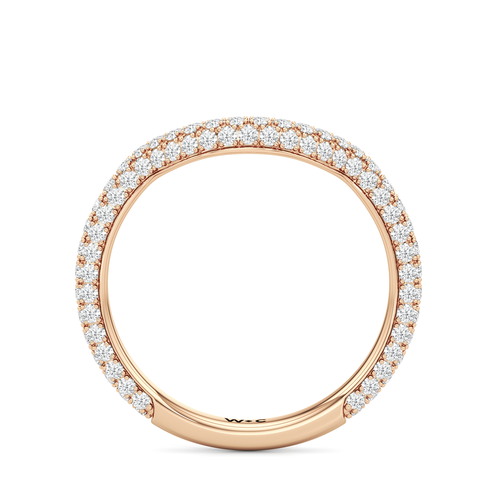 The Windsor Trillion Three Stone Diamond Wedding Band with 18KT Rose Gold Cut Diamond in 14KT Rose Gold view 6
