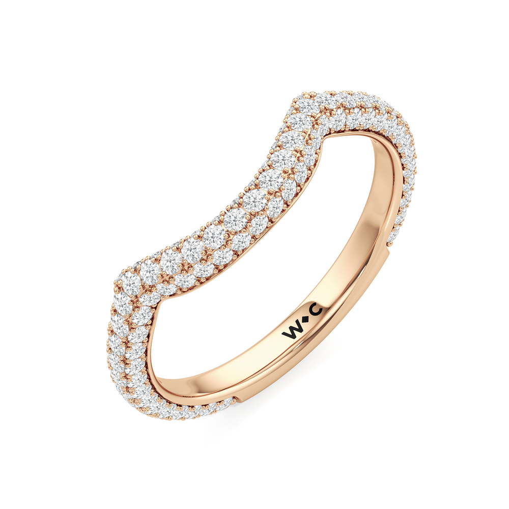 The Windsor Trillion Three Stone Diamond Wedding Band with 18KT Rose Gold Cut Diamond in 14KT Rose Gold view 7
