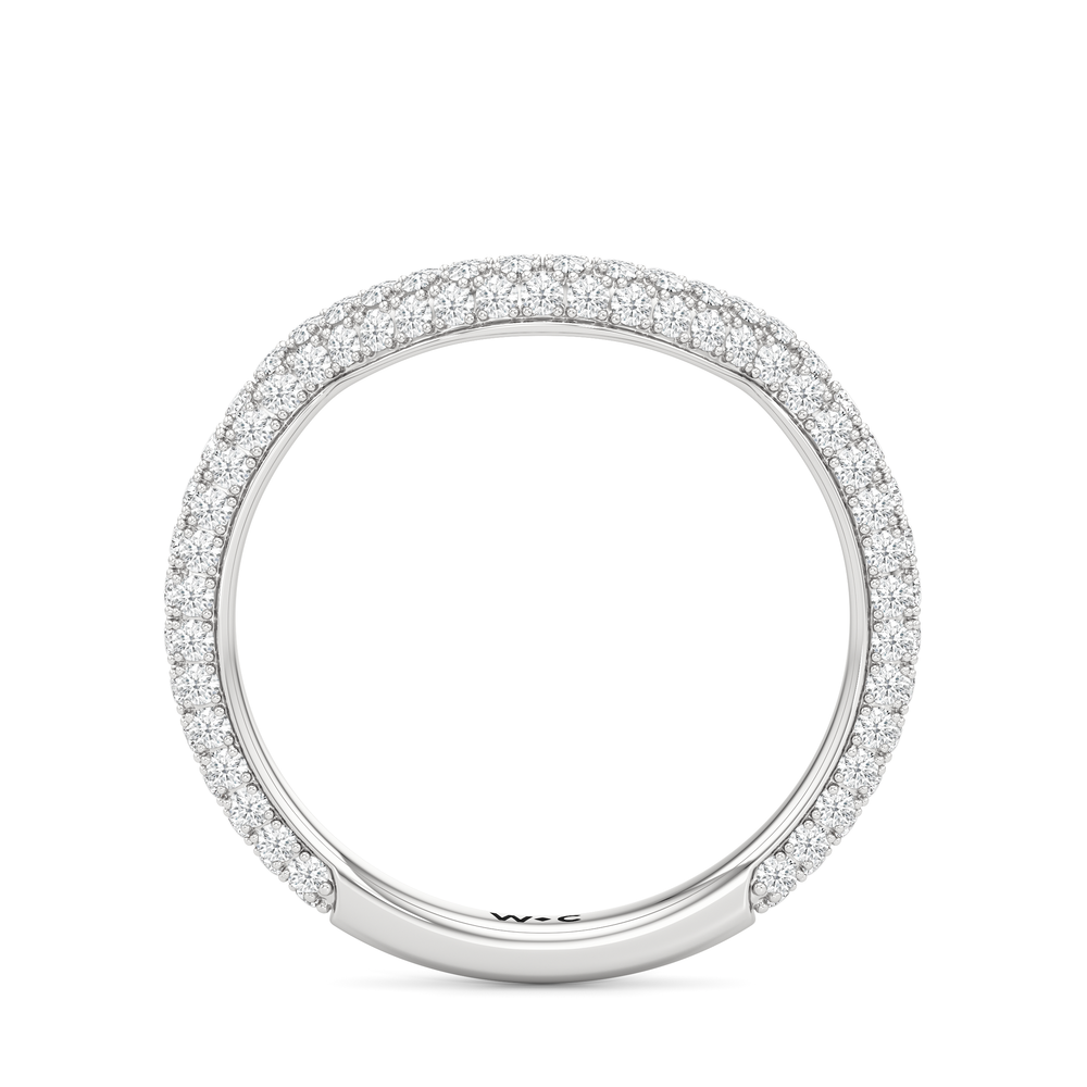 The Windsor Trillion Three Stone Diamond Wedding Band with Platinum Cut Diamond in 14KT Platinum view 6
