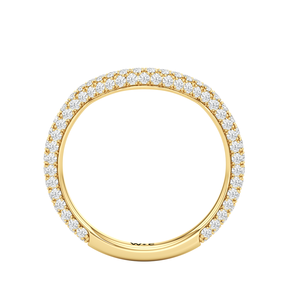 The Windsor Trillion Three Stone Diamond Wedding Band with 18KT Yellow Gold Cut Diamond in 14KT Yellow Gold view 6
