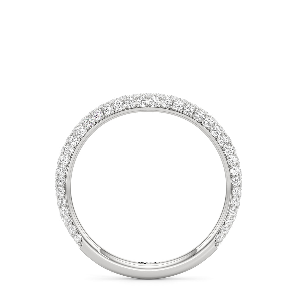 The Juliet Three Stone Diamond Wedding Band with Platinum Cut Diamond in 14KT Platinum view 2

