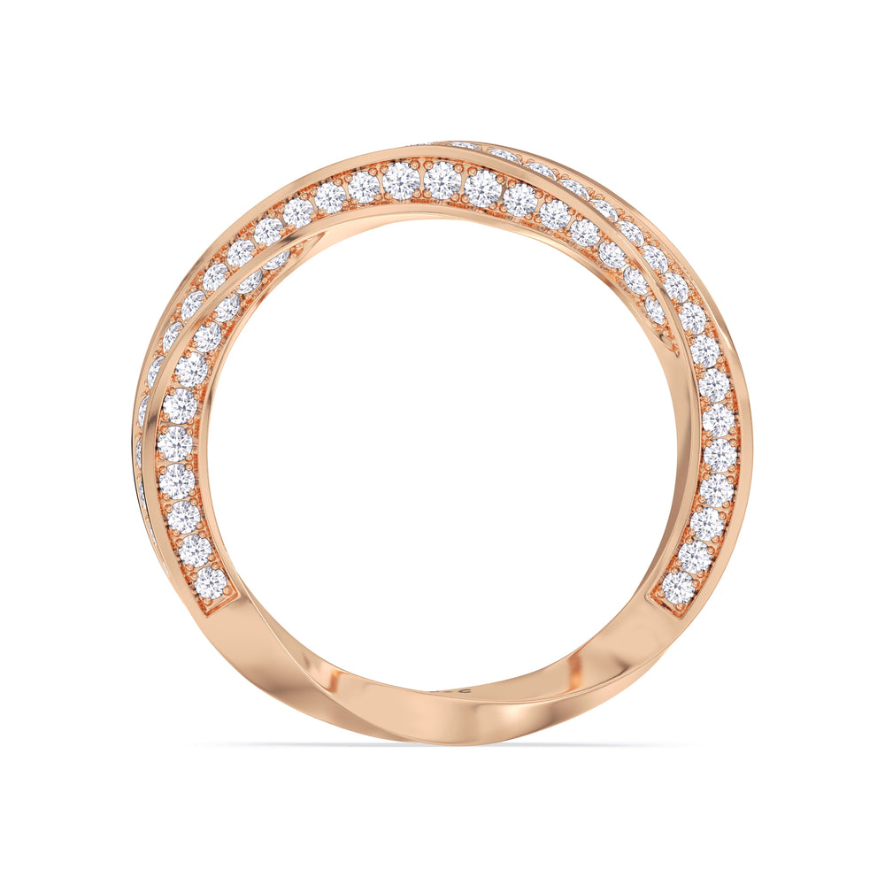 The Bond Diamond Wedding Band with 18KT Rose Gold Cut Diamond in 14KT Rose Gold view 3
