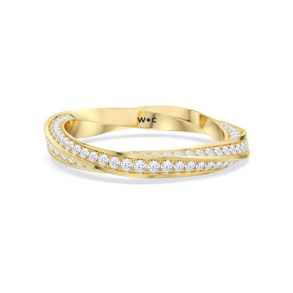 The Bond Diamond Wedding Band with 18KT Yellow Gold Cut Diamond in 14KT Yellow Gold view 2
