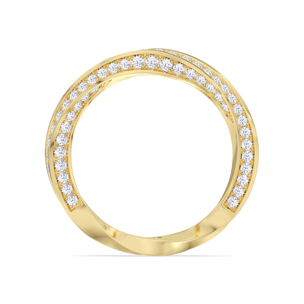 The Bond Diamond Wedding Band with 18KT Yellow Gold Cut Diamond in 14KT Yellow Gold view 3
