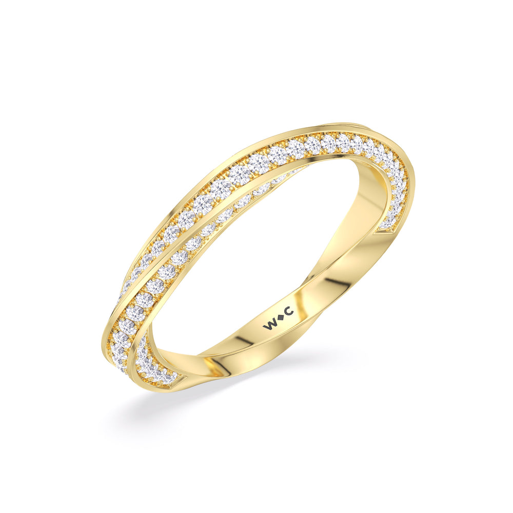 The Bond Diamond Wedding Band with 18KT Yellow Gold Cut Diamond in 14KT Yellow Gold view 5

