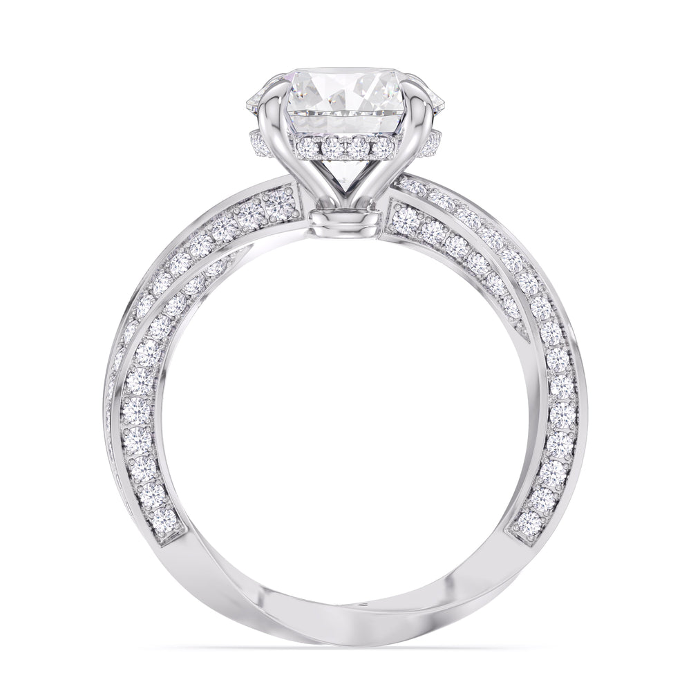 The Bond Engagement Ring with Round Cut Diamond in 14KT Platinum view 3
