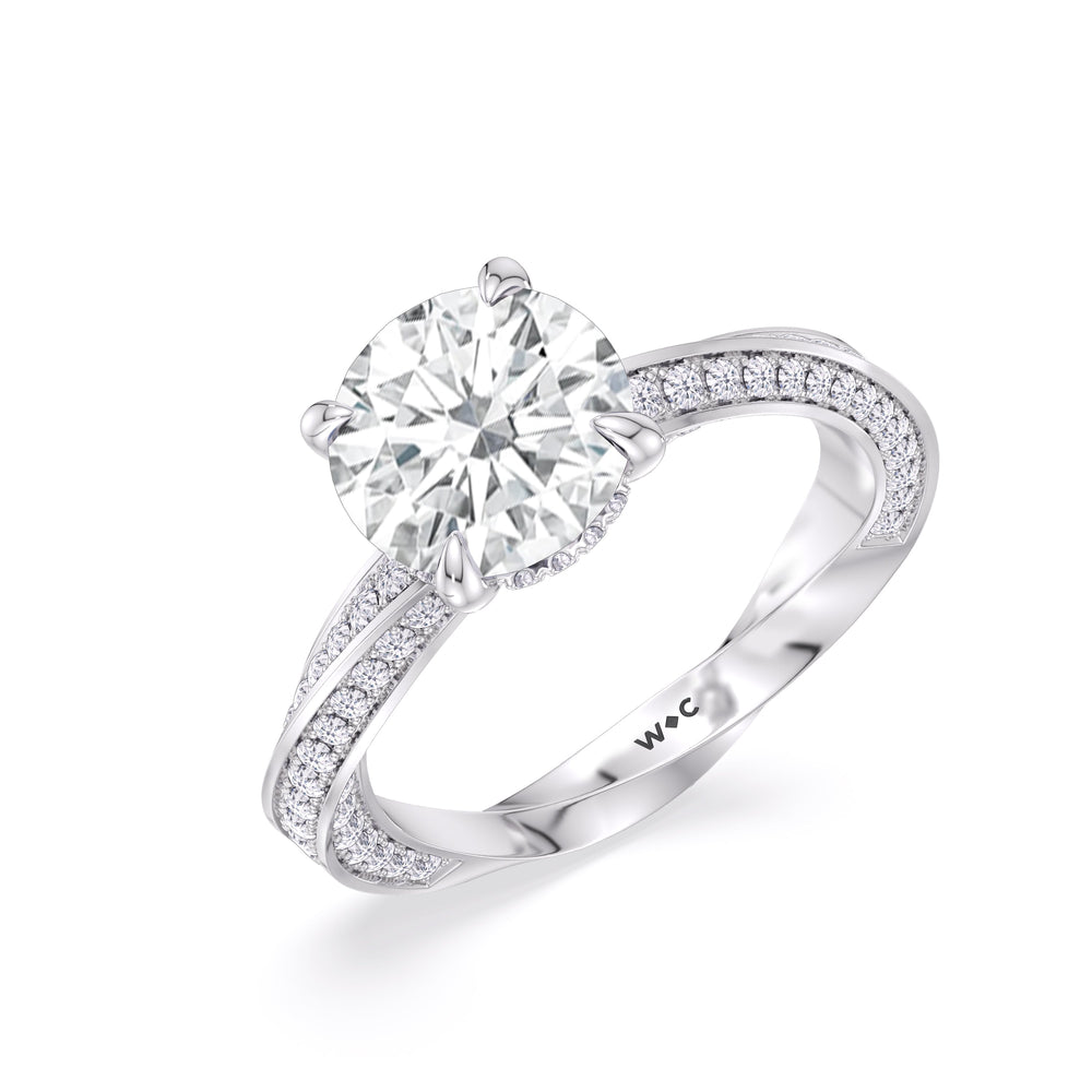 The Bond Engagement Ring with Round Cut Diamond in 14KT Platinum view 4
