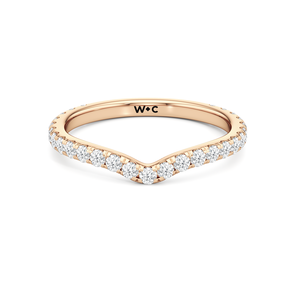The Artisanne Diamond Wedding Band with 18KT Rose Gold Cut Diamond in 14KT Rose Gold view 1
