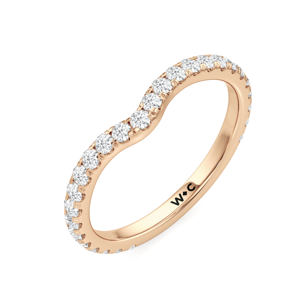 The Artisanne Diamond Wedding Band with 18KT Rose Gold Cut Diamond in 14KT Rose Gold view 6
