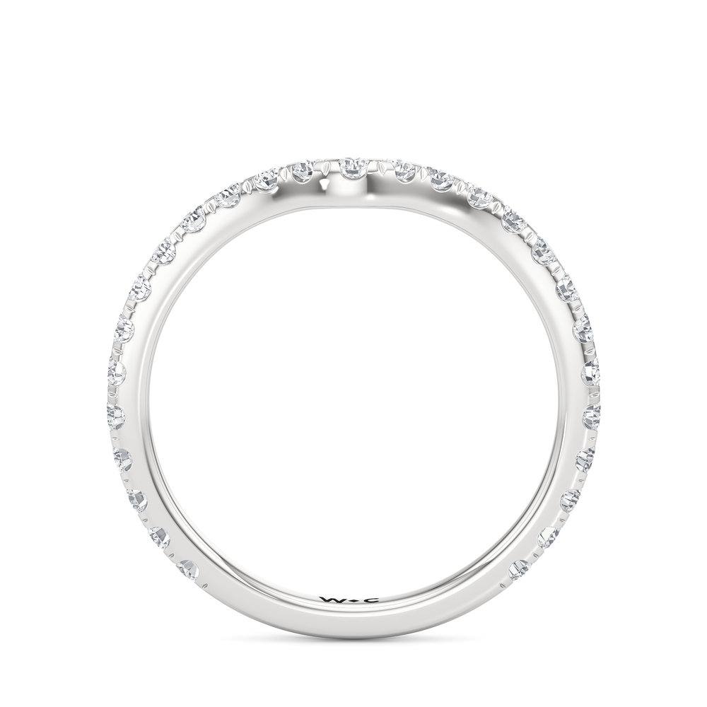 The Artisanne Diamond Wedding Band with Platinum Cut Diamond in 14KT Platinum view 5

