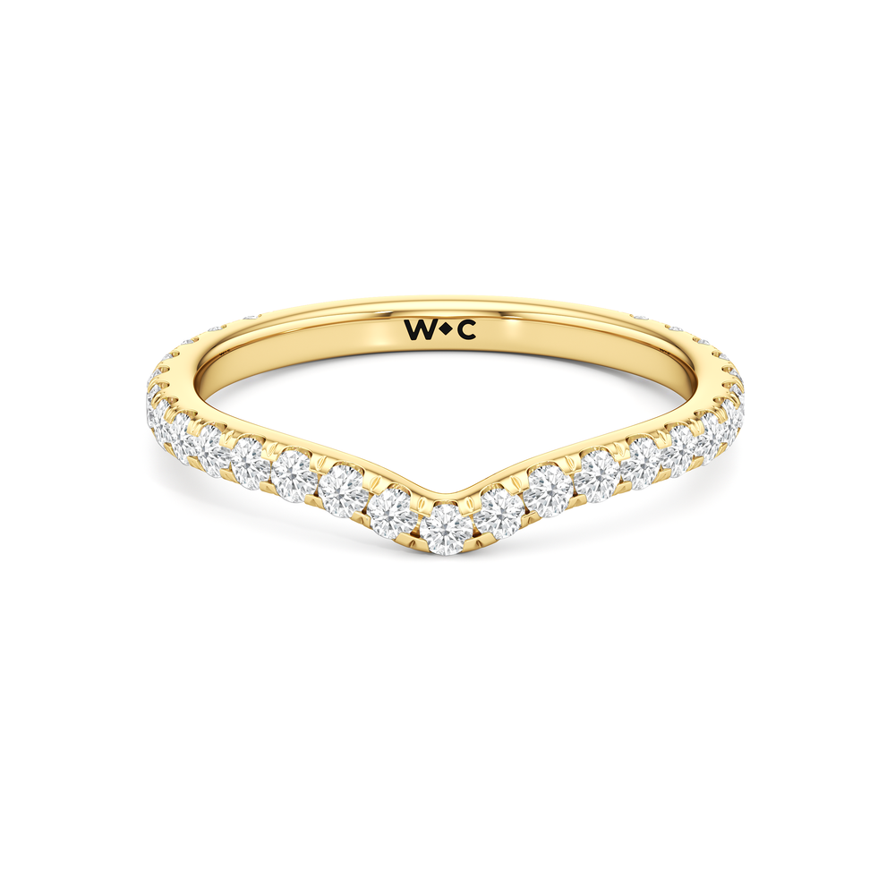 The Artisanne Diamond Wedding Band with 18KT Yellow Gold Cut Diamond in 14KT Yellow Gold view 1
