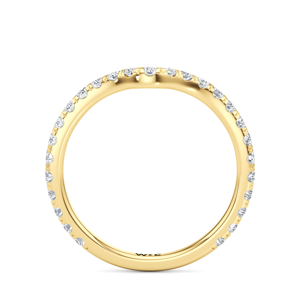 The Artisanne Diamond Wedding Band with 18KT Yellow Gold Cut Diamond in 14KT Yellow Gold view 5
