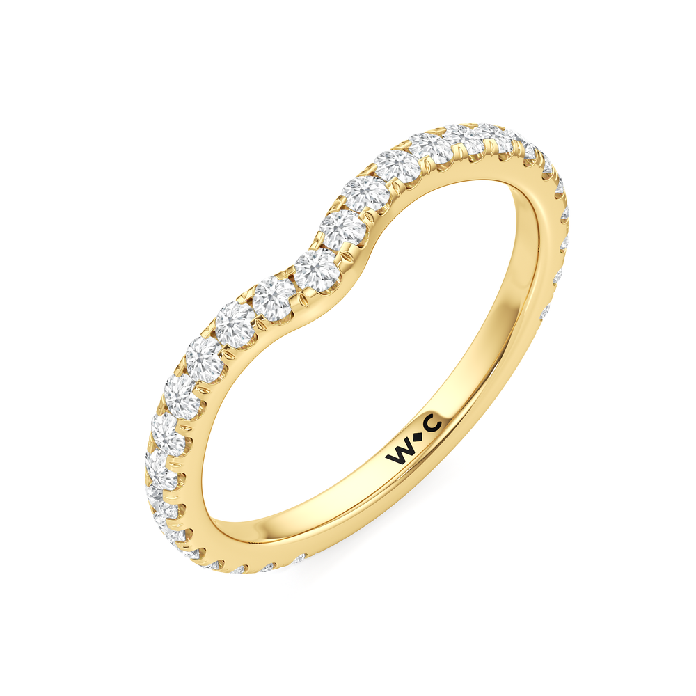 The Artisanne Diamond Wedding Band with 18KT Yellow Gold Cut Diamond in 14KT Yellow Gold view 6

