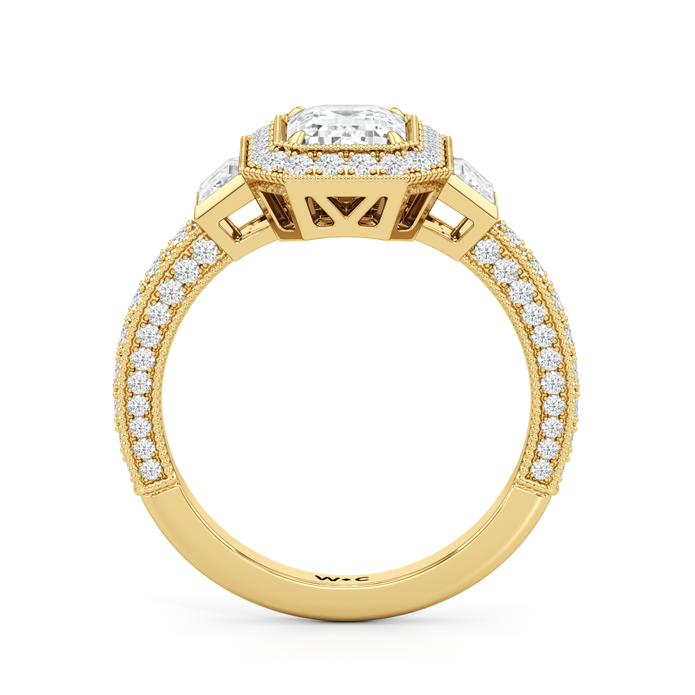 Emerald Cut The Steinman Ring with Lab Grown Diamond in 14KT Yellow Gold view 3
