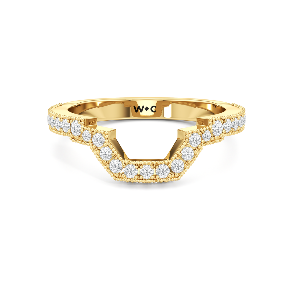 The Steinman Diamond Wedding Band with 18KT Yellow Gold Cut Diamond in 14KT Yellow Gold view 1
