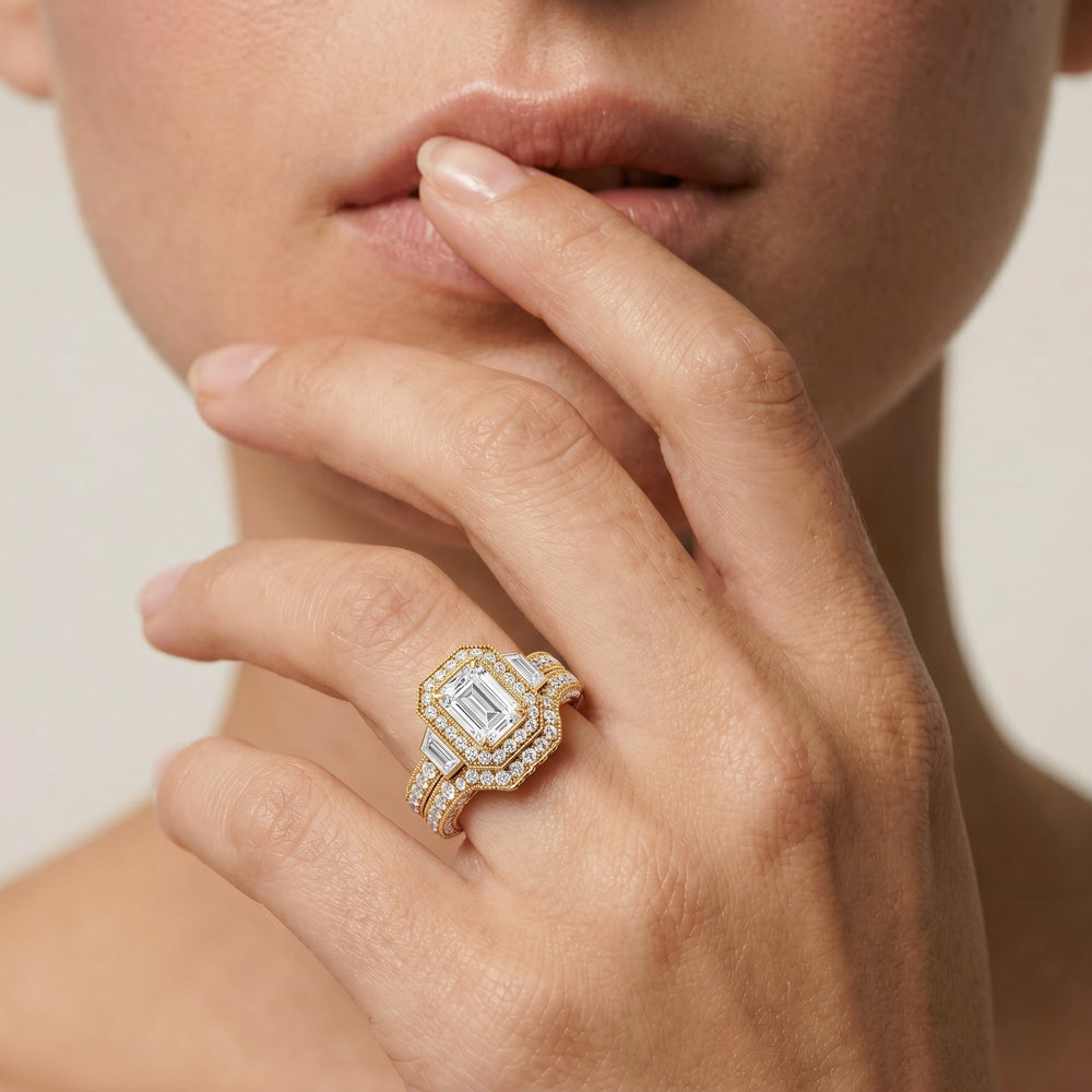 The Steinman Diamond Wedding Band with Platinum Cut Diamond in 14KT Platinum view 3
