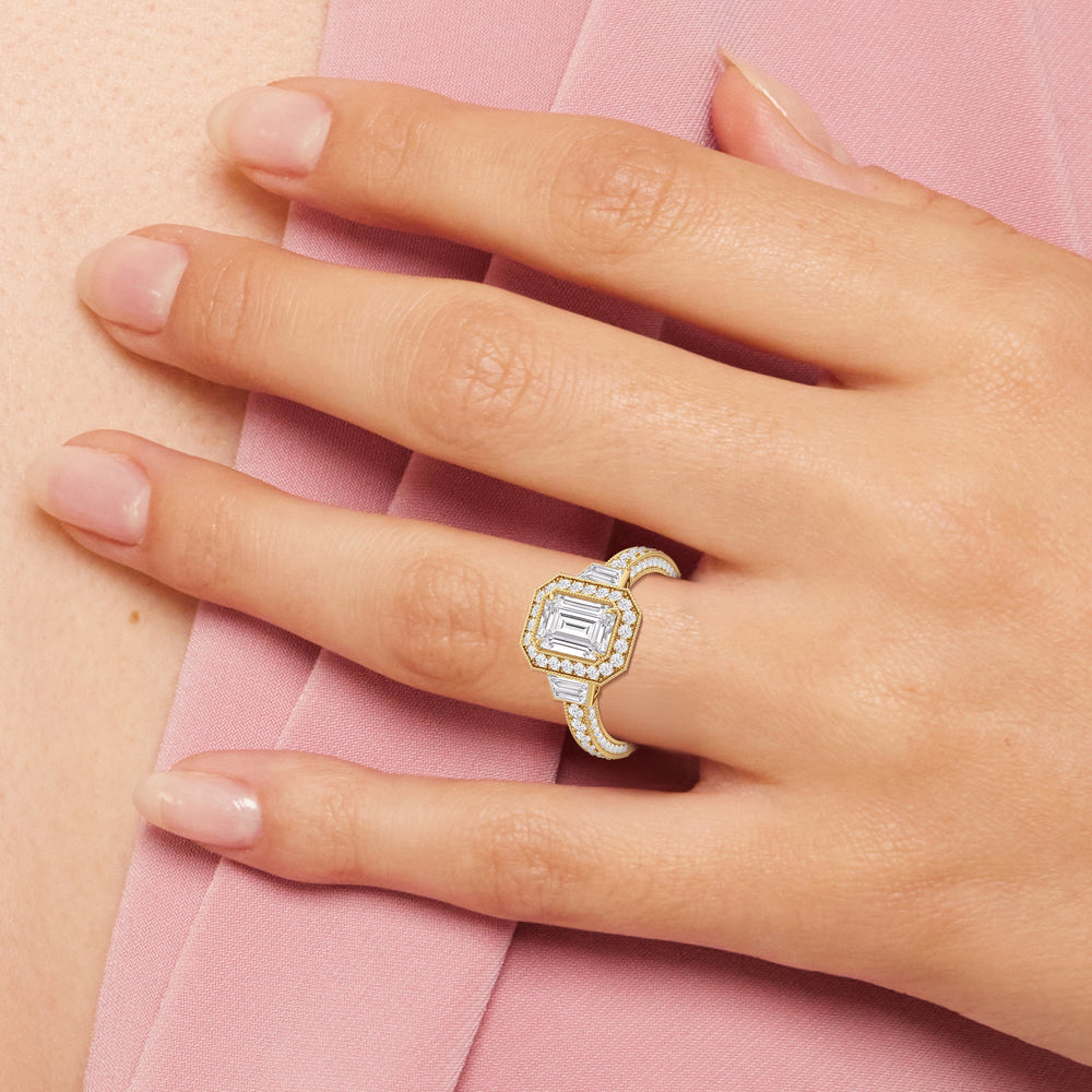Model Wearing The Steinman Ring with Lab Grown Diamond view