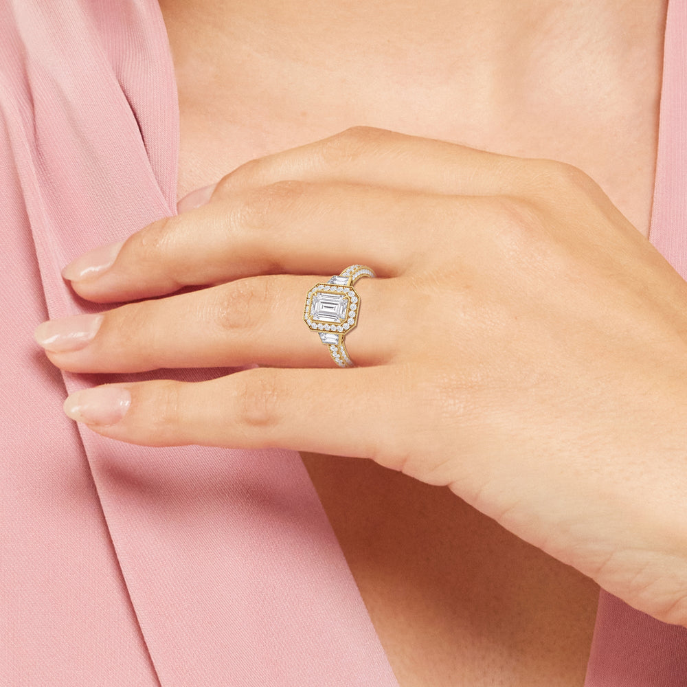 Model Wearing The Steinman Ring with Lab Grown Diamond view
