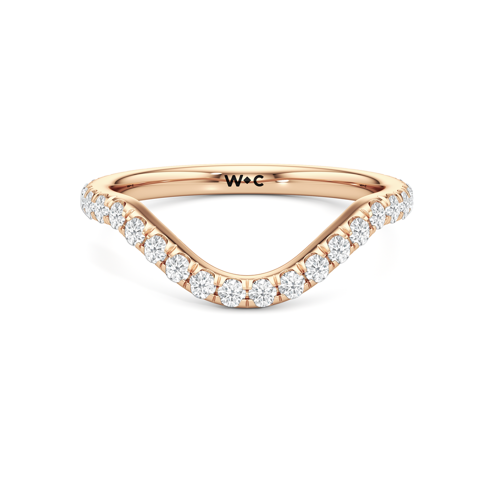 The Crown Diamond Wedding Band with 18KT Rose Gold Cut Diamond in 14KT Rose Gold view 1
