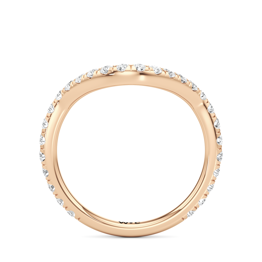 The Crown Diamond Wedding Band with 18KT Rose Gold Cut Diamond in 14KT Rose Gold view 5
