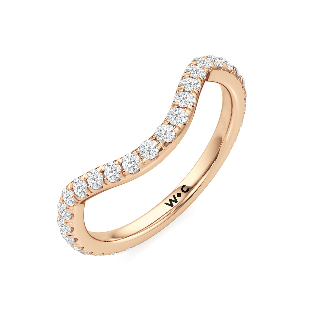 The Crown Diamond Wedding Band with 18KT Rose Gold Cut Diamond in 14KT Rose Gold view 6
