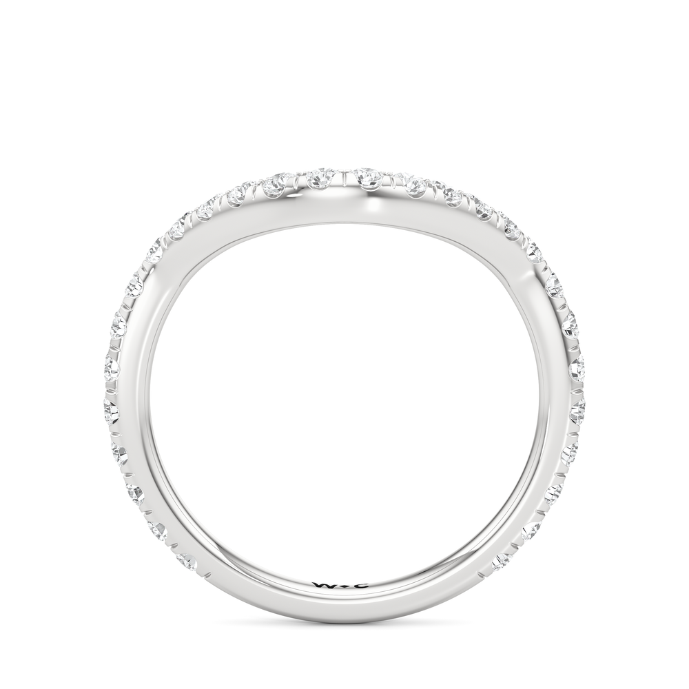 The Crown Diamond Wedding Band with Platinum Cut Diamond in 14KT Platinum view 5

