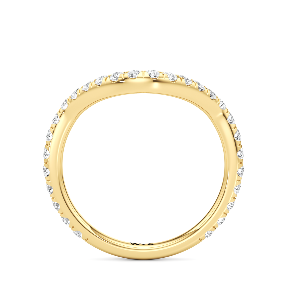 The Crown Diamond Wedding Band with 18KT Yellow Gold Cut Diamond in 14KT Yellow Gold view 5
