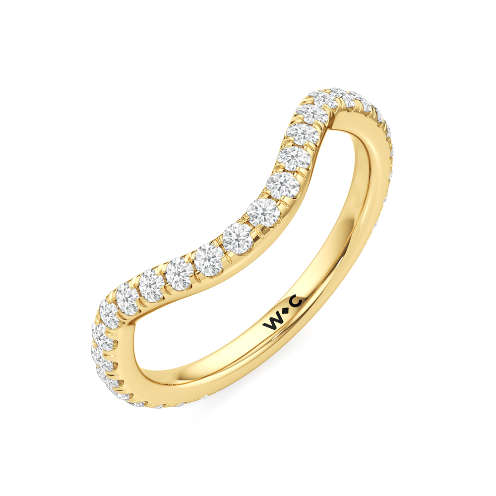 The Crown Diamond Wedding Band with 18KT Yellow Gold Cut Diamond in 14KT Yellow Gold view 6
