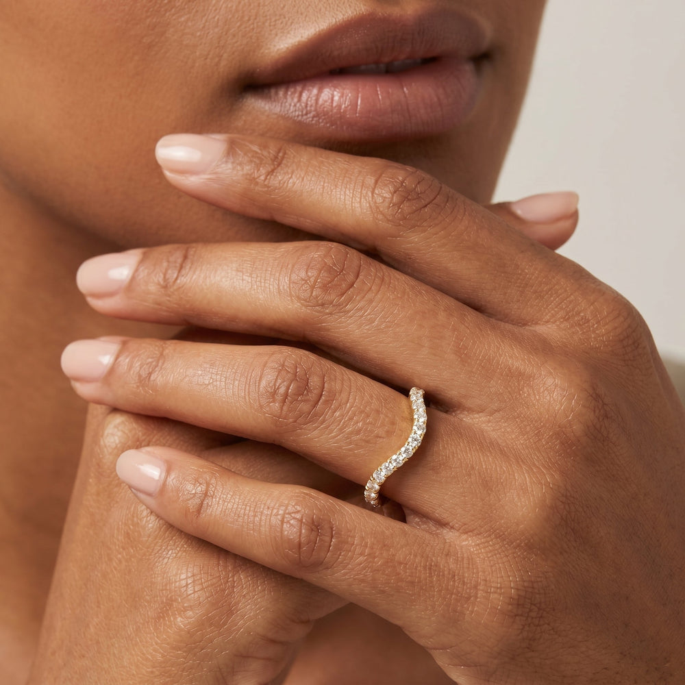 The Crown Diamond Wedding Band with 18KT Rose Gold Cut Diamond in 14KT Rose Gold view 3
