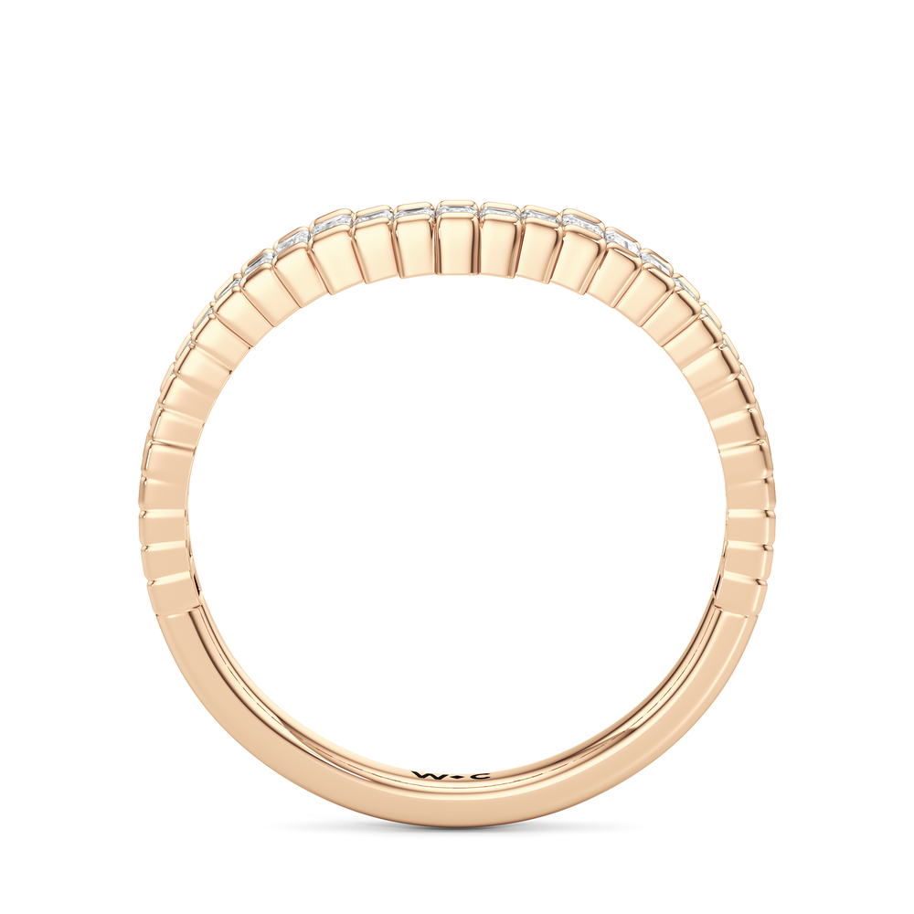 The Eastern Diamond Wedding Band with 18KT Rose Gold Cut Diamond in 14KT Rose Gold view 5

