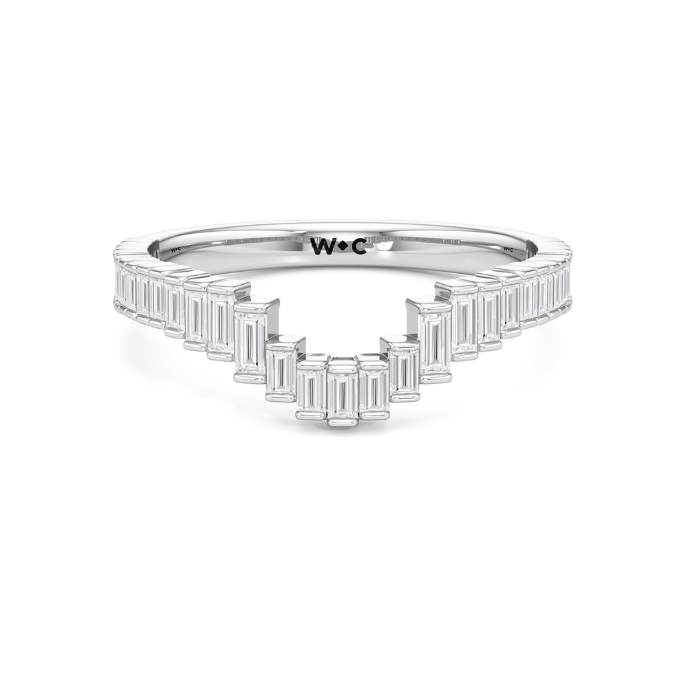 The Eastern Diamond Wedding Band with Platinum Cut Diamond in 14KT Platinum view 1
