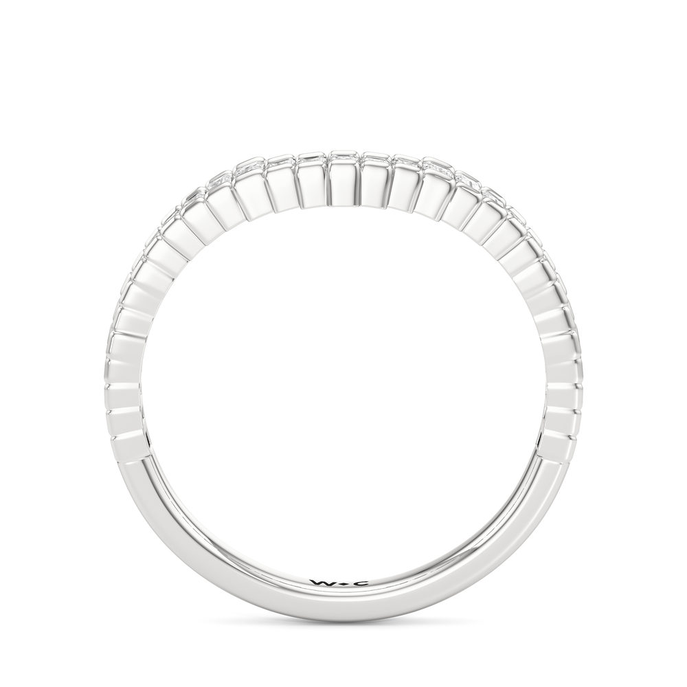 The Eastern Diamond Wedding Band with Platinum Cut Diamond in 14KT Platinum view 5

