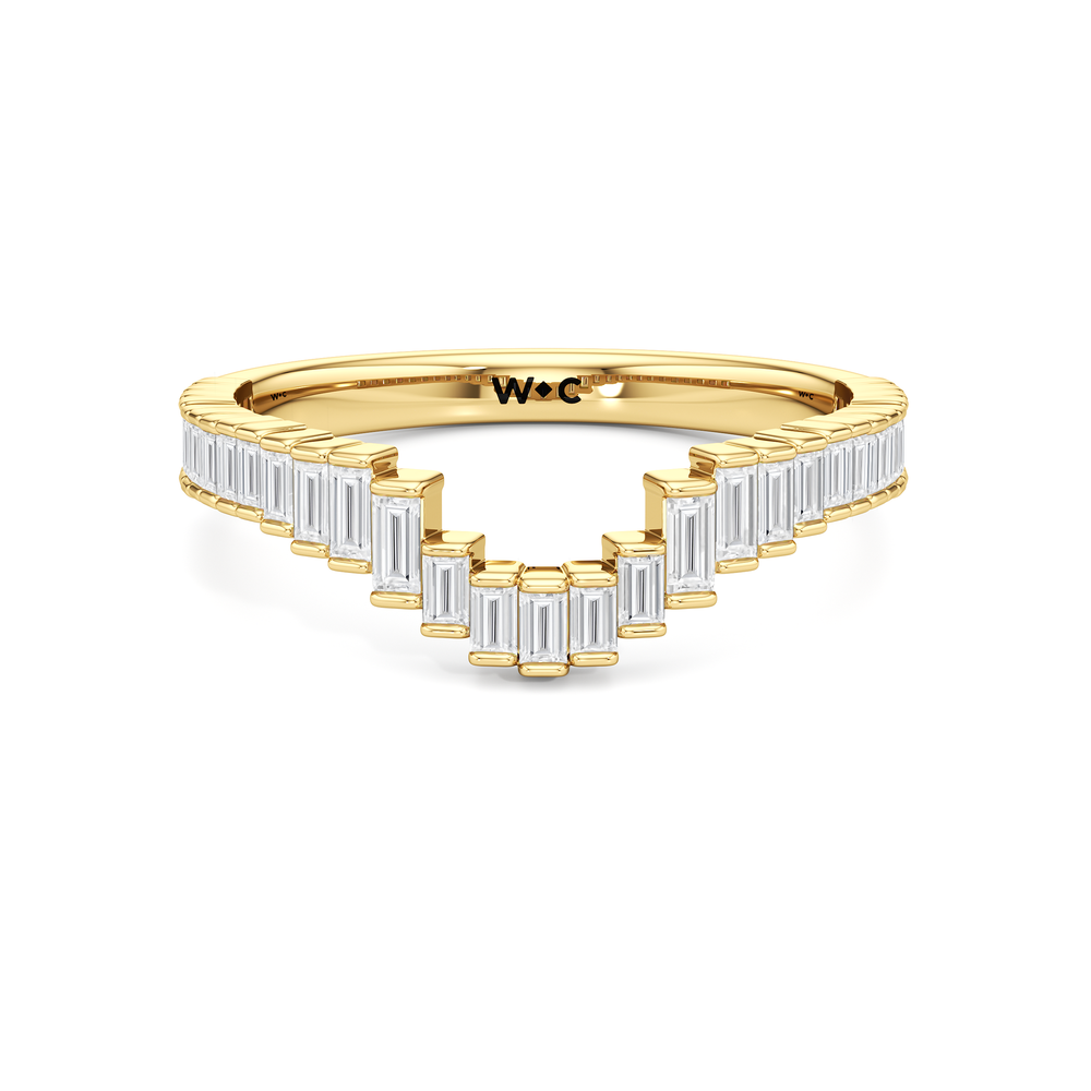 The Eastern Diamond Wedding Band with 18KT Yellow Gold Cut Diamond in 14KT Yellow Gold view 1
