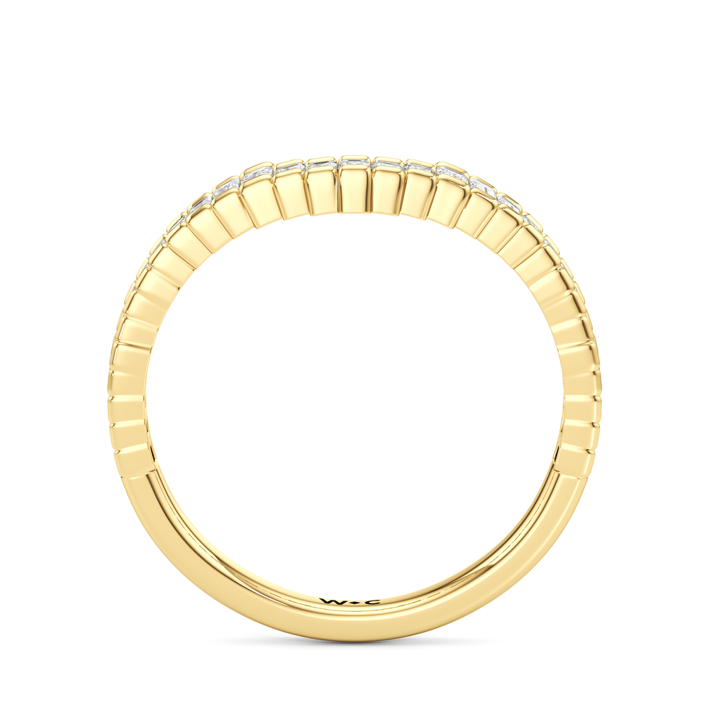 The Eastern Diamond Wedding Band with 18KT Yellow Gold Cut Diamond in 14KT Yellow Gold view 5
