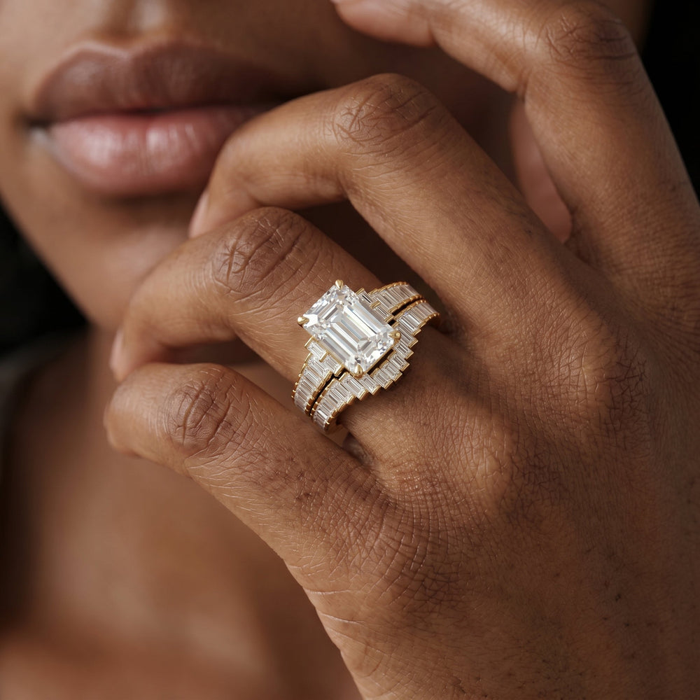 The Eastern Diamond Wedding Band with 18KT Rose Gold Cut Diamond in 14KT Rose Gold view 4
