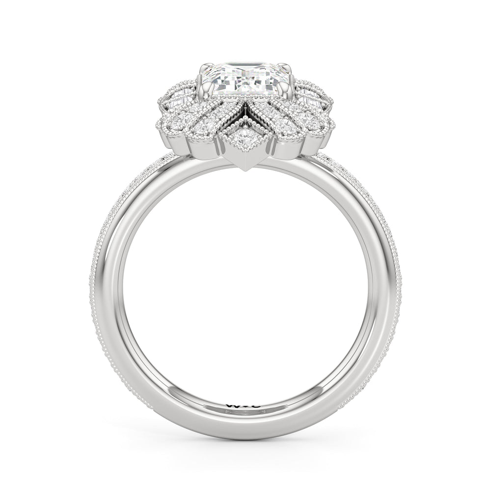 Emerald Cut The Spire Ring (E+ VVS+) with Lab Grown Diamond in 14KT Platinum view 3
