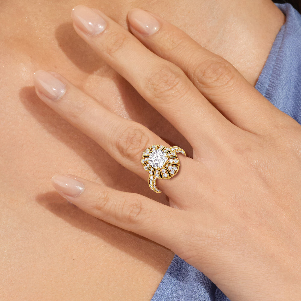 Model Wearing The Lotus Ring view