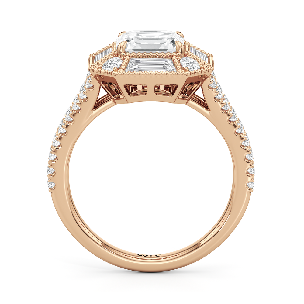 Asscher Cut The Navigator Ring with Lab Grown Diamond in 14KT Rose Gold view 3
