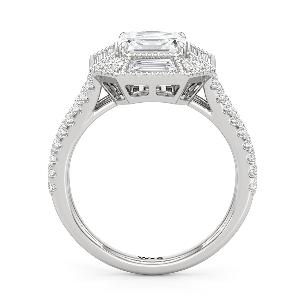 Asscher Cut The Navigator Ring (E+ VVS+) with Lab Grown Diamond in 14KT Platinum view 3
