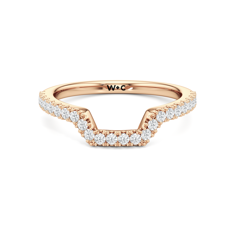 The Navigator Diamond Wedding Band with 18KT Rose Gold Cut Diamond in 14KT Rose Gold view 1
