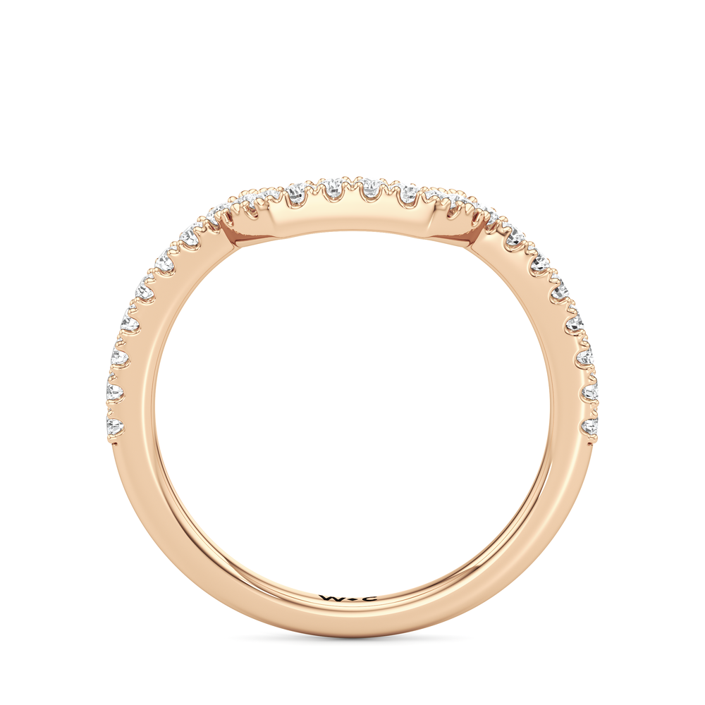 The Navigator Diamond Wedding Band with 18KT Rose Gold Cut Diamond in 14KT Rose Gold view 5
