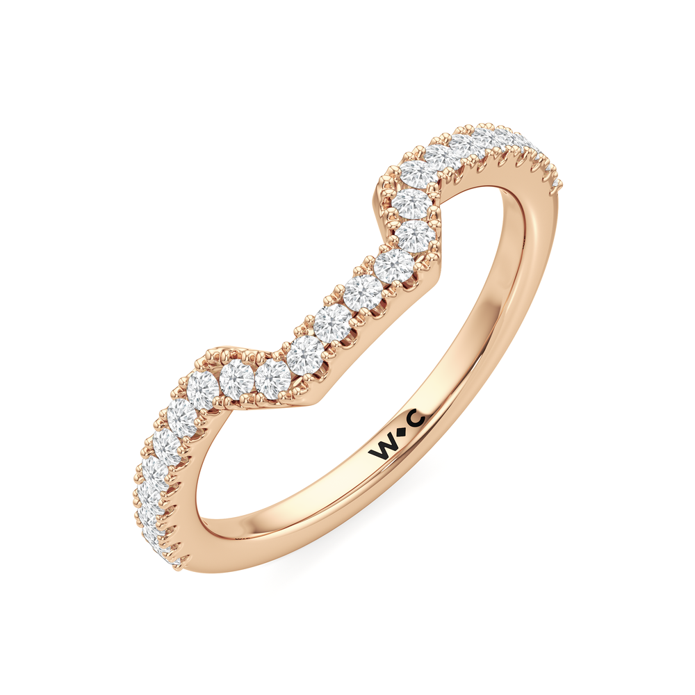 The Navigator Diamond Wedding Band with 18KT Rose Gold Cut Diamond in 14KT Rose Gold view 6
