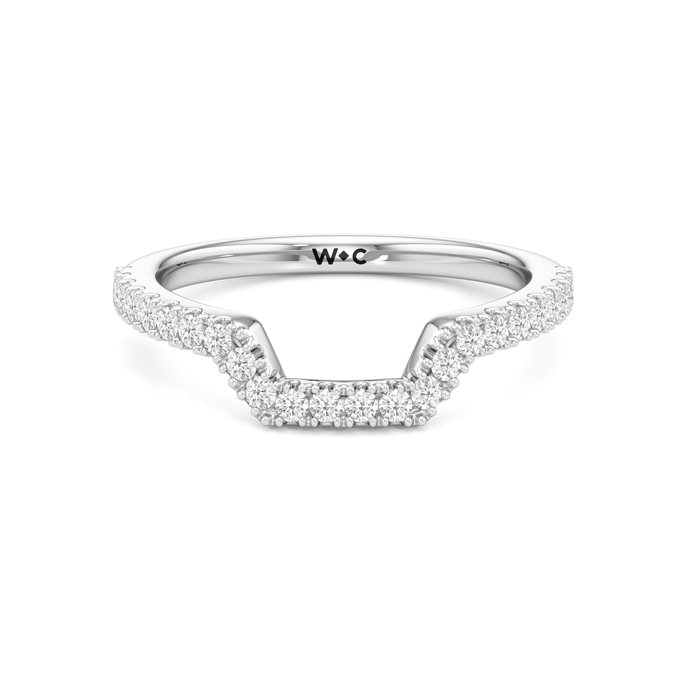 The Navigator Diamond Wedding Band with Platinum Cut Diamond in 14KT Platinum view 1
