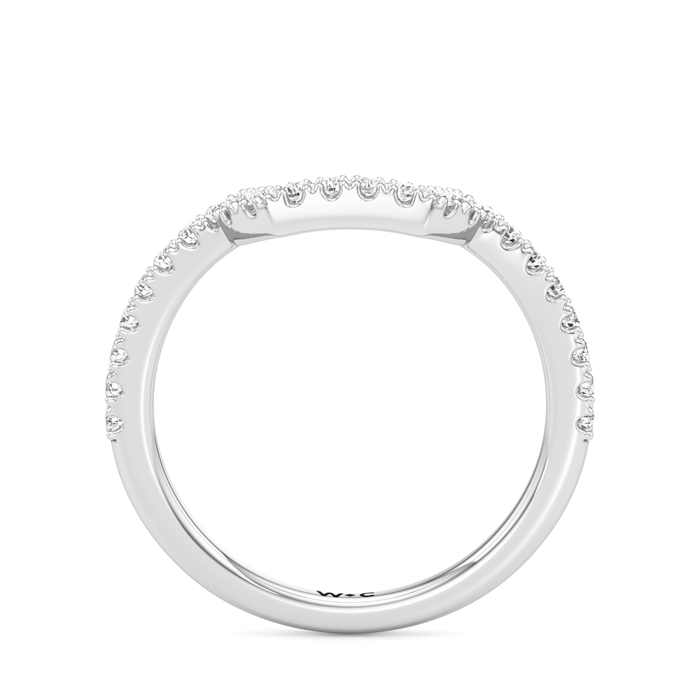 The Navigator Diamond Wedding Band with Platinum Cut Diamond in 14KT Platinum view 5
