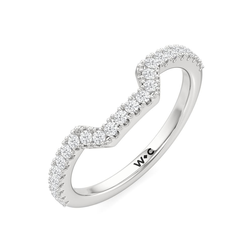 The Navigator Diamond Wedding Band with Platinum Cut Diamond in 14KT Platinum view 6
