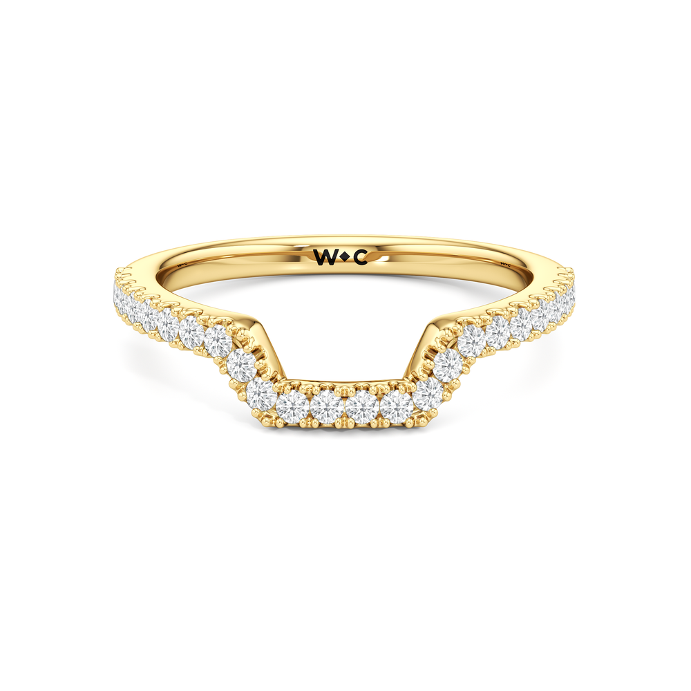 The Navigator Diamond Wedding Band with 18KT Yellow Gold Cut Diamond in 14KT Yellow Gold view 1
