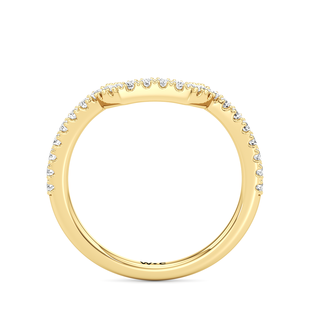 The Navigator Diamond Wedding Band with 18KT Yellow Gold Cut Diamond in 14KT Yellow Gold view 5
