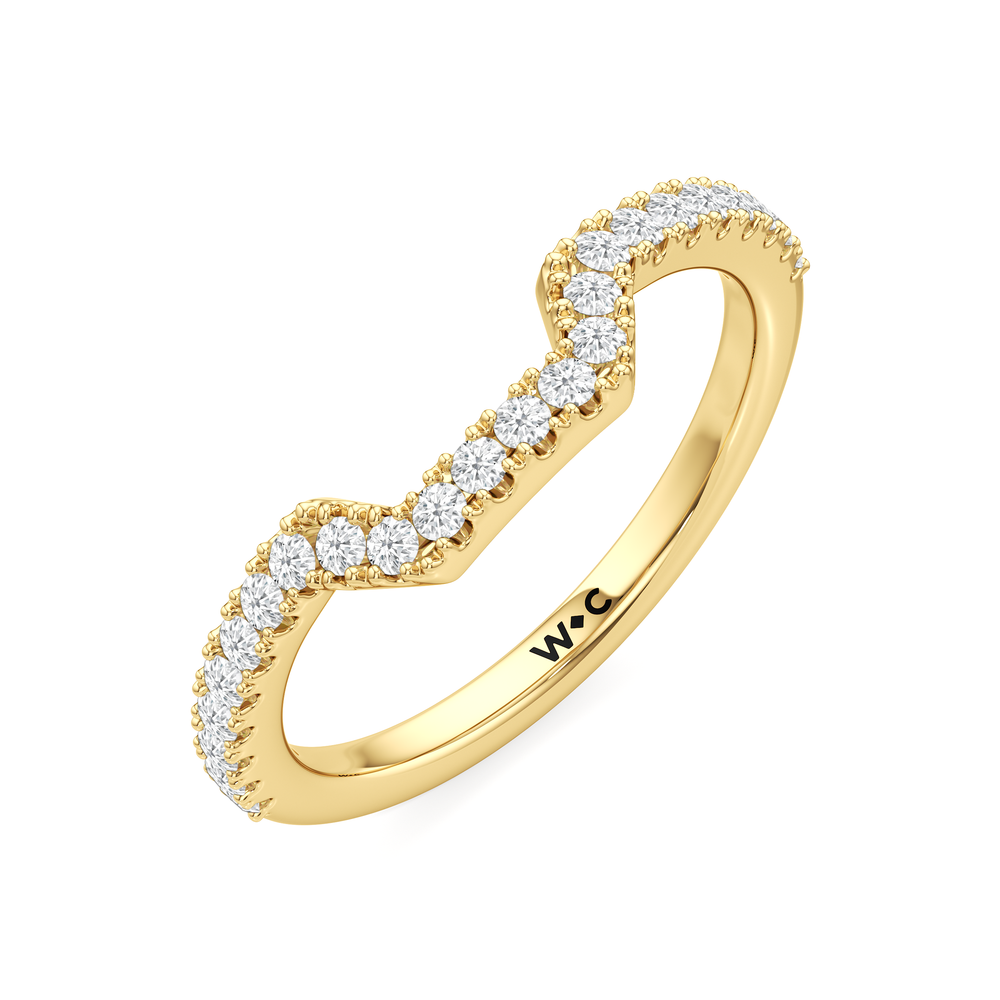 The Navigator Diamond Wedding Band with 18KT Yellow Gold Cut Diamond in 14KT Yellow Gold view 6
